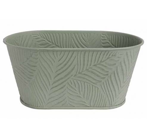 Bac A Plantes Leaves Vert 22,7x18xh10,7c M Ovale Metal  Cosy @ Home