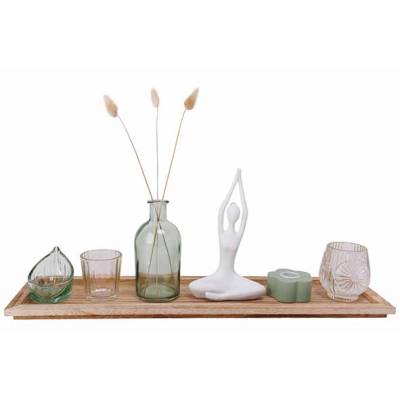 Giftset Set7 On Plate Transparent Vert 50x12.5xh20cm Verre Colorbox  Cosy @ Home
