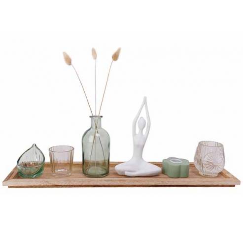 Giftset Set7 On Plate Transparent Vert 50x12.5xh20cm Verre Colorbox  Cosy @ Home