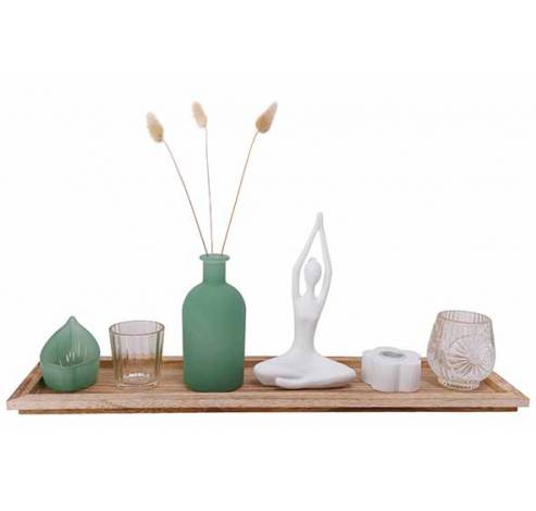 Giftset Set7 On Plate Vert - Blanc 50x12 ,5xh20cm Verre Colorbox  Cosy @ Home