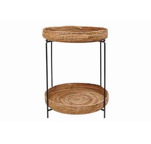 Table D'appoint 2 Trays Nature40x40xh48 Cm Metal Knock Down  Cosy @ Home