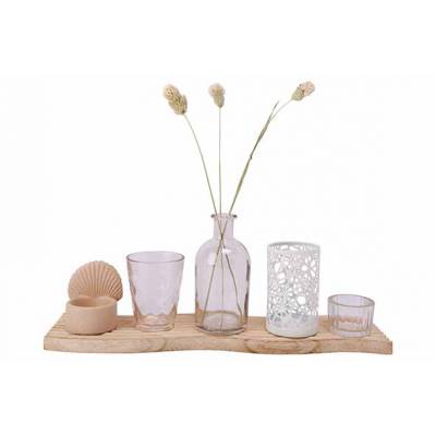 Giftset Set6 On Plate Transparent Sable 39x10,5xh14,5cm Verre Colorbox  Cosy @ Home