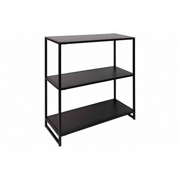 Rek 3 Shelfs Zwart 29x80xh77,5cm Metaal Knock Down 