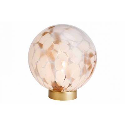Lamp Melted Led Excl.3xaa Batt. Beige 20 X20xh24cm Rond Glas 