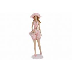 Dame Summer Dress Roze 5,5x5xh21,5cm Lan Gwerpig Polyresin 