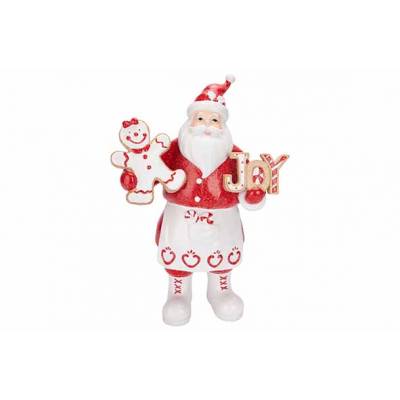Pere Noel Cookie Rouge Blanc 22x11xh33cm  Polyresine  Cosy @ Home