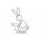 Konijn Baby Rabbit Wooden Stand Zwart 20 X4,5xh28cm Langwerpig Metaal 