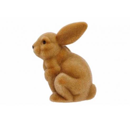 Lapin Flocked Beige 16x10xh20cm Plastic   Cosy @ Home