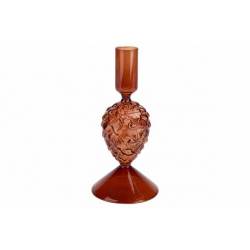 Cosy @ Home Bougeoir Pinecone Brun 8x8xh17cm Verre  
