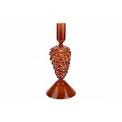 Cosy @ Home Bougeoir Pinecone Brun 9x9xh20cm Verre  