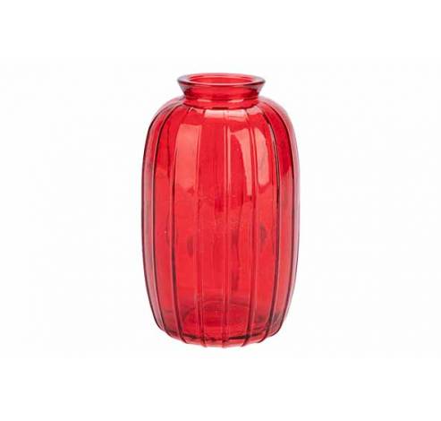 Vaas Rood 7x7xh12cm Rond Glas   Cosy @ Home