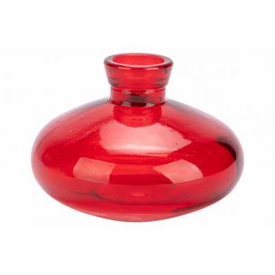 Vase Pebble Rouge 9x9xh6cm Rond Verre  