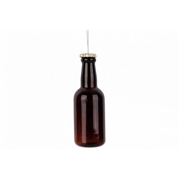 Hanger Beer Bottle Bruin 4x4xh13cm Glas  