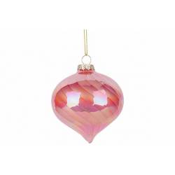 Hanger Swirl Drop Roze 8x8xh8cm Glas  