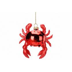 Hanger Crab Rood 10x10xh4cm Glas  