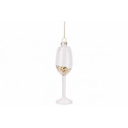 Hanger Glass Of Champagne Transparant 4x 4xh14cm Glas 
