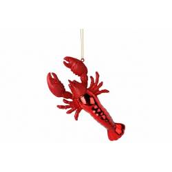 Hanger Lobster Rood 13x7xh3cm Glas  