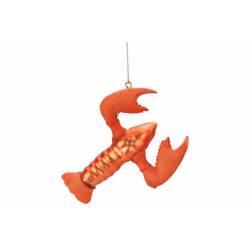 Hanger Lobster Oranje 10x7xh2cm Glas  