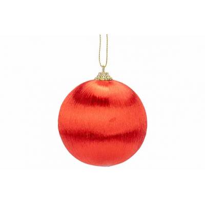 Kerstbal Hairs Rood D8cm   Cosy @ Home