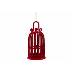 Cosy @ Home Hanger Bird Cage Flocked Bordeaux  6x6xh13cm Kunststof 