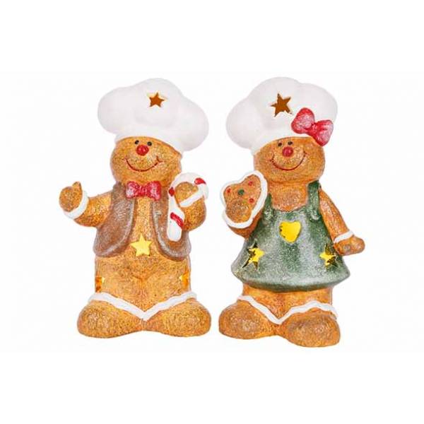 Figuur Coockie 2ass Bruin 11x7xh18cm Ker Amiek Incl 2 Lr44 Batt 