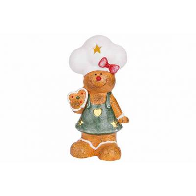 Figure Coockie Led Vert 20x14xh37cm Ceramique Excl 3 Piles Aaa  Cosy @ Home