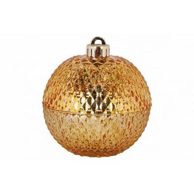 Geurkaars Xmas Ball Vanilla Goud 11x11xh 13cm Glas  Cosy @ Home