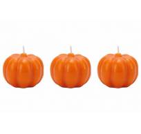 Kaars Set3 Pumpkin Oranje 6x6xh5cm  