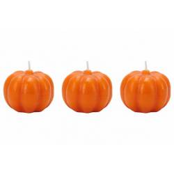 Kaars Set3 Pumpkin Oranje 6x6xh5cm  