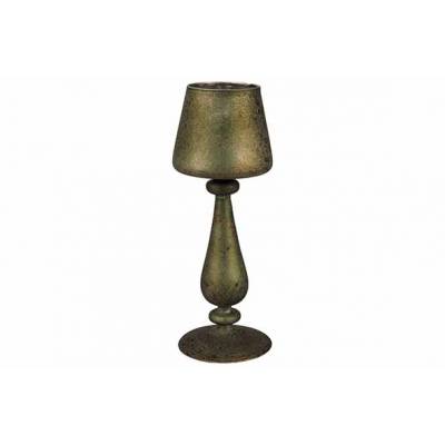 Theelichthouder Lamp Antique Groen 8x8xh 22cm Glas  Cosy @ Home