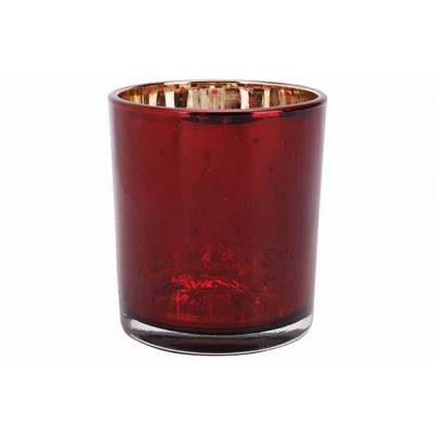 Bougeoir Trees Rouge Fonce 7x7xh8cm Verr E  Cosy @ Home