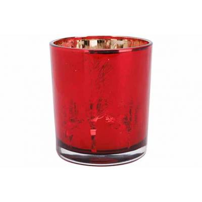 Theelichthouder Trees Rood 7x7xh8cm Glas   Cosy @ Home