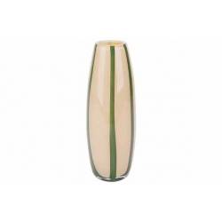 Cosy @ Home Vase Green Stripe Creme 11x11xh30cm Verr E 