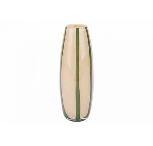 Vase Green Stripe Creme 11x11xh30cm Verr E  Cosy @ Home