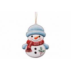 Hanger Snowman Wit Blauw 11x13xh,3cm Hou T 