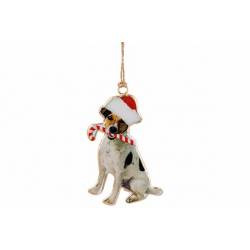 Hanger Vintage Dog Rood Wit 6x,5xh10cm I Jzer 