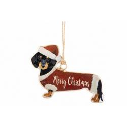 Hanger Vintage Dog Rood Wit 10x,5xh7cm I Jzer 