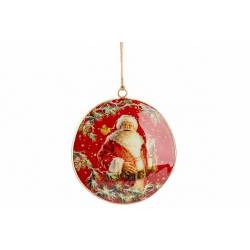 Hanger Vintage Santa Ball Rood 10x1xh10c M Ijzer 