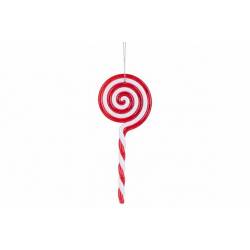 Hanger Lollipop Rood Wit 5,5xh13cm Kunst Stof 