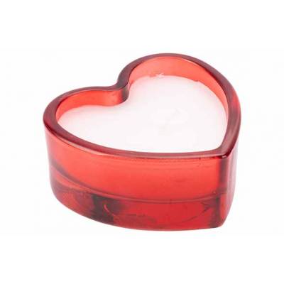 Geurkaars Heart Rood 8x8xh4cm Glas   Cosy @ Home