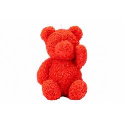 Cosy @ Home Bougie Roses Bear Rouge 11x11xh15cm  