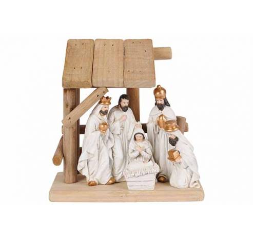 Creche De Noel Naturel 16x9xh17cm Bois Resine Fsc  Cosy @ Home