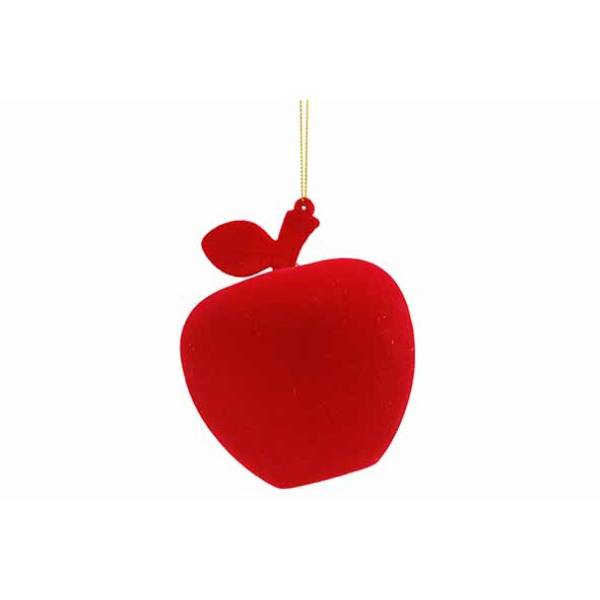 Hanger Apple Flocking Rood 8x8xh11cm Kun Ststof 