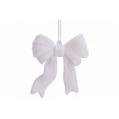 Hanger Bow Flocked Wit 10x3xh10cm Kunsts Tof  Cosy @ Home