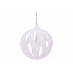 Hanger Ball Spiral Flocked Wit 7x7xh7cm Kunststof 