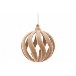 Hanger Ball Spiral Flocked Beige 7x7xh7c M Kunststof 