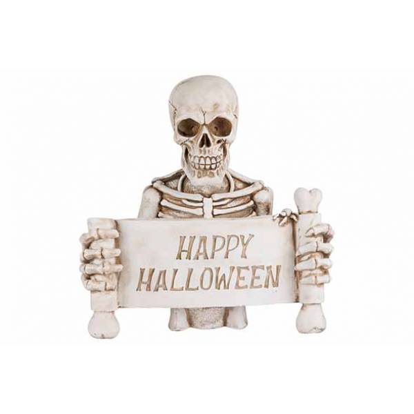 Skelet Happy Halloween Natuur 35x16xh35c M Keramiek 