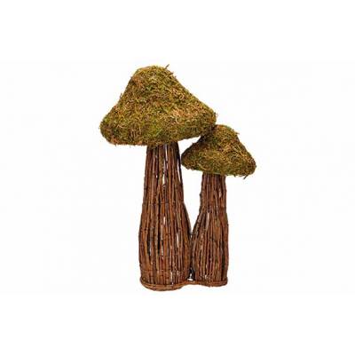 Paddenstoelen Branches Moss Bruin 31x23x H46cm Hout  Cosy @ Home