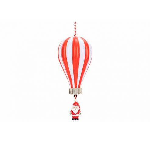 Pere Noel In Balloon Rouge Blanc 8x8xh18 Cm Pvc  Cosy @ Home