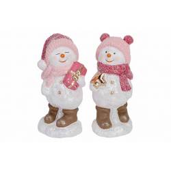 Sneeuwman Ass2 Boy-girl Star Gift Roze 8 ,5x7xh17cm Andere Polyresin 